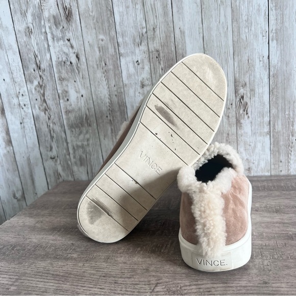 Vince Suede Shearling Slip On Sneakers Size 7 - Picture 7 of 7